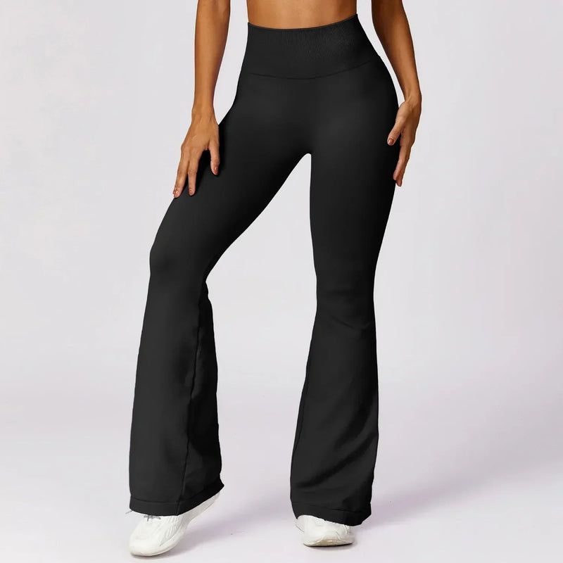 Leonie Seamless Flare Leggings - Black