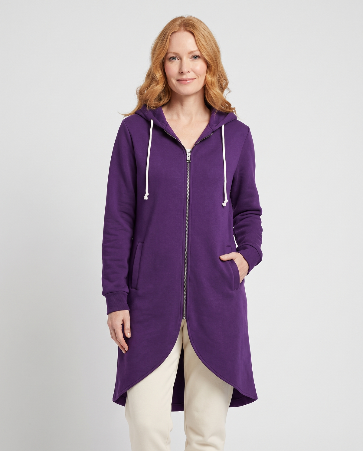 Sorcha Women's Long Zip Up Hoodie - Purple