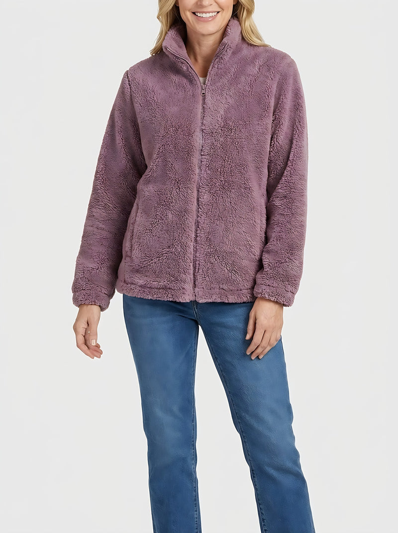 Lowri Women's Winter Teddy Faux Fur Coat in Light Purple